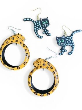 Cat & Leopard Funky Earring Bundle